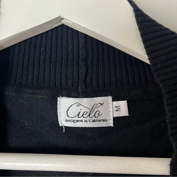 Cielo Open Front Black Cardigan Medium - Picture 5 of 6